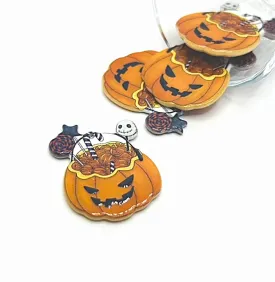 1, 4 or 20 Pieces: Halloween Pumpkin Candy Bowl Pendant - Double Sided