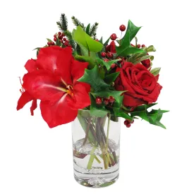 Amaryllis Rose in Vase 16"