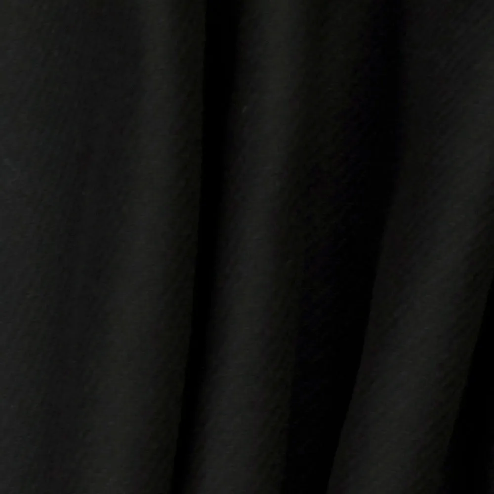 Black Blue Solid-Twill Wool-Polyester Bonded Woven Coating Fabric
