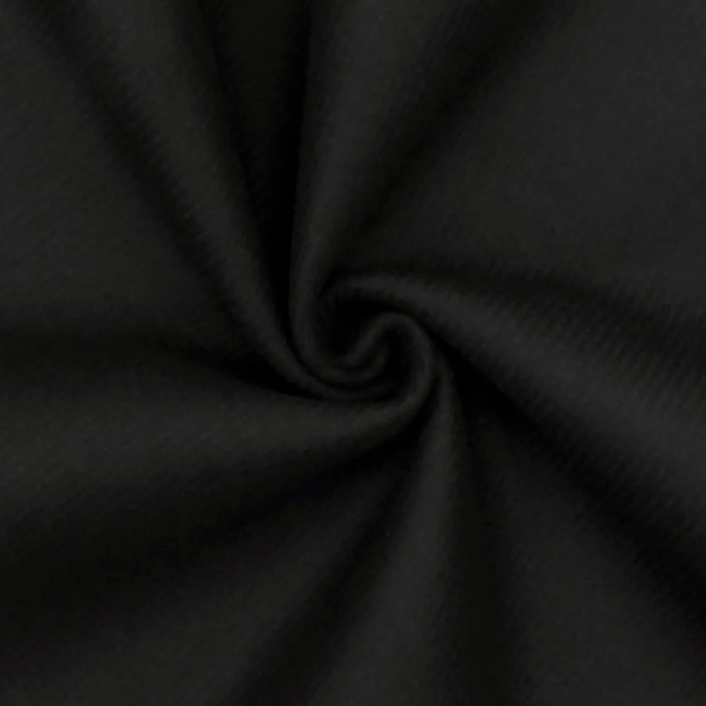 Black Blue Solid-Twill Wool-Polyester Bonded Woven Coating Fabric