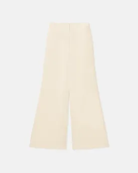 Charis - Fluted Crisp-Satin Pants - Creme
