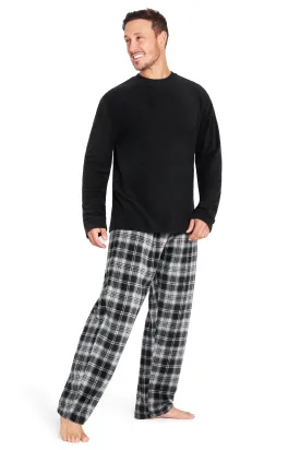 CityComfort Mens Pyjamas Set, 2 Piece Set Loungewear - Black & Grey Pyjama Set