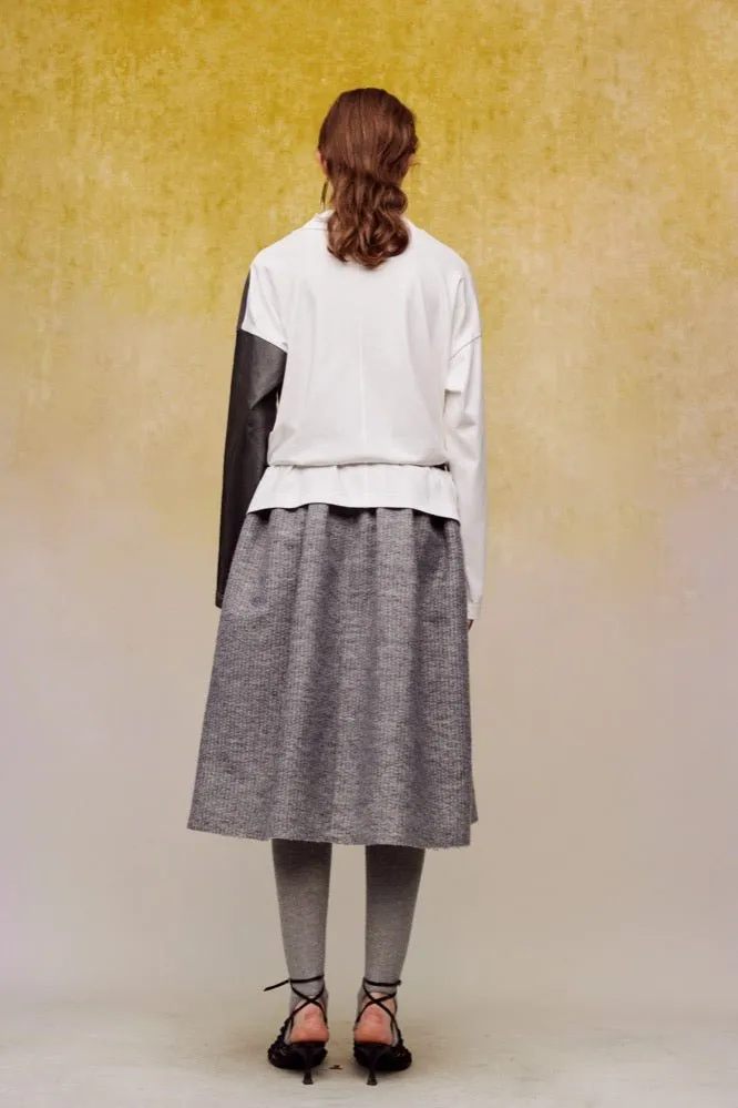 Deer Velvet Midi-skirt in Grey