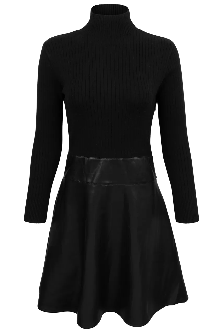 Dolce Cabo Vegan Leather Turtleneck Dress