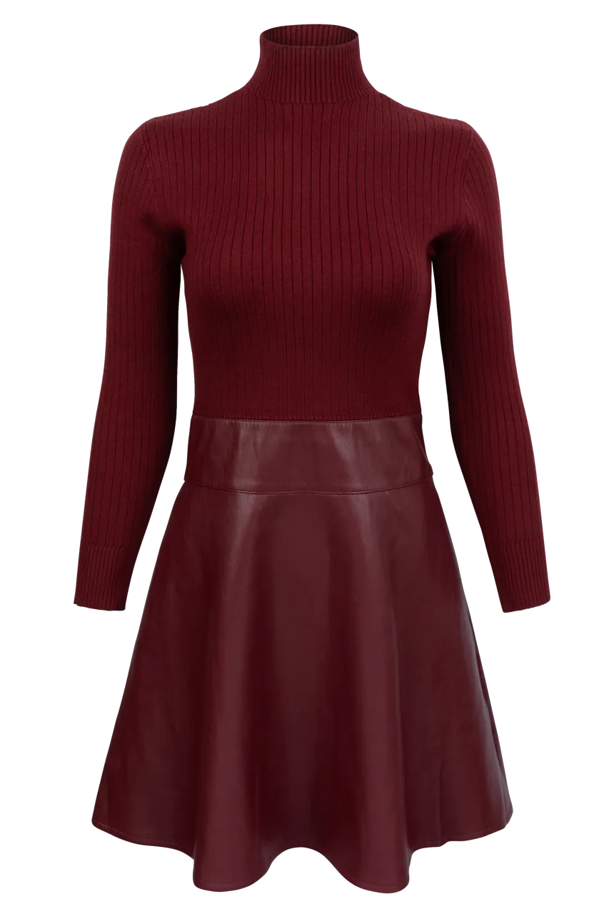 Dolce Cabo Vegan Leather Turtleneck Dress