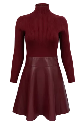 Dolce Cabo Vegan Leather Turtleneck Dress
