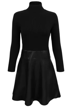 Dolce Cabo Vegan Leather Turtleneck Dress