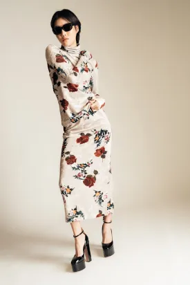 DRIES VAN NOTEN | FLORAL VELVET SKIRT