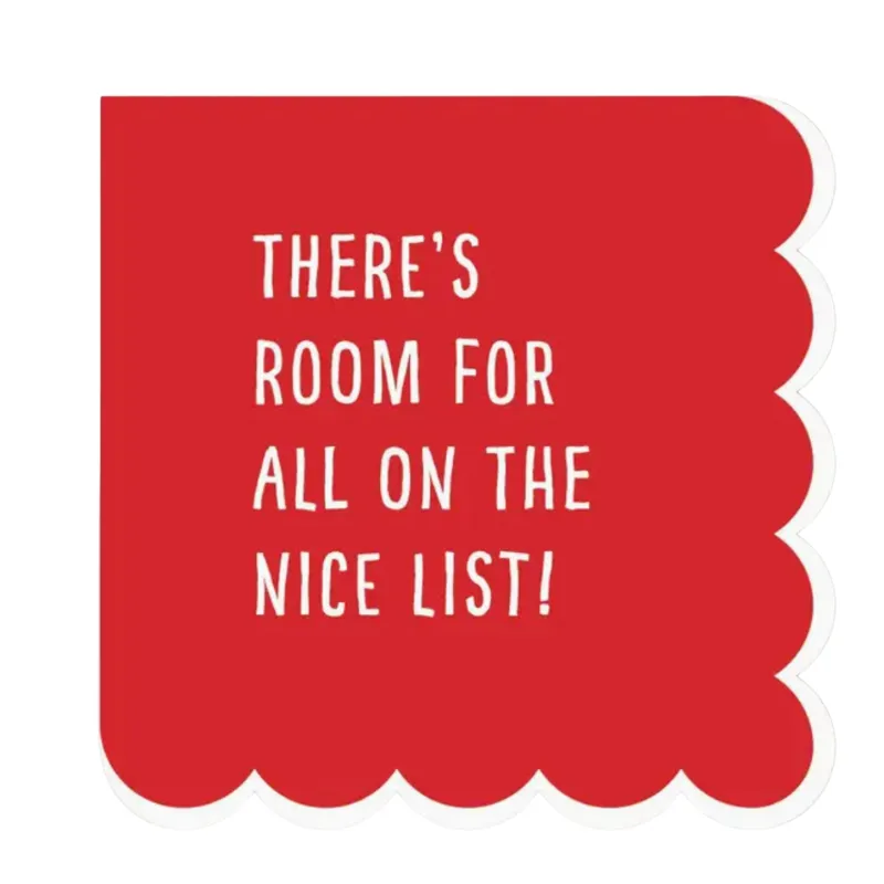Elf Scallop Paper Napkin in Red
