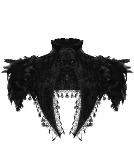Eva Lady Womens Gothic Feathered Rose Velvet Bolero Shrug Top