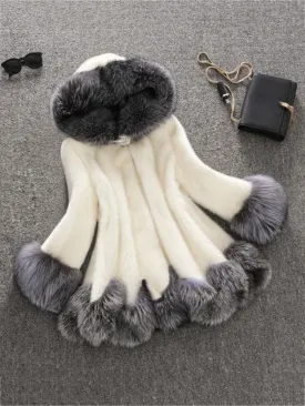 Fashion Hooded Faux Fur Coats