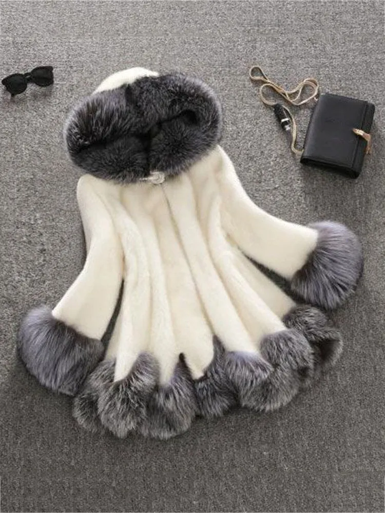 Fashion Hooded Faux Fur Coats