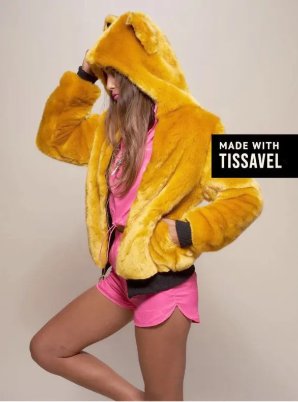 Faux Fur Yellow Cat Ear Coat