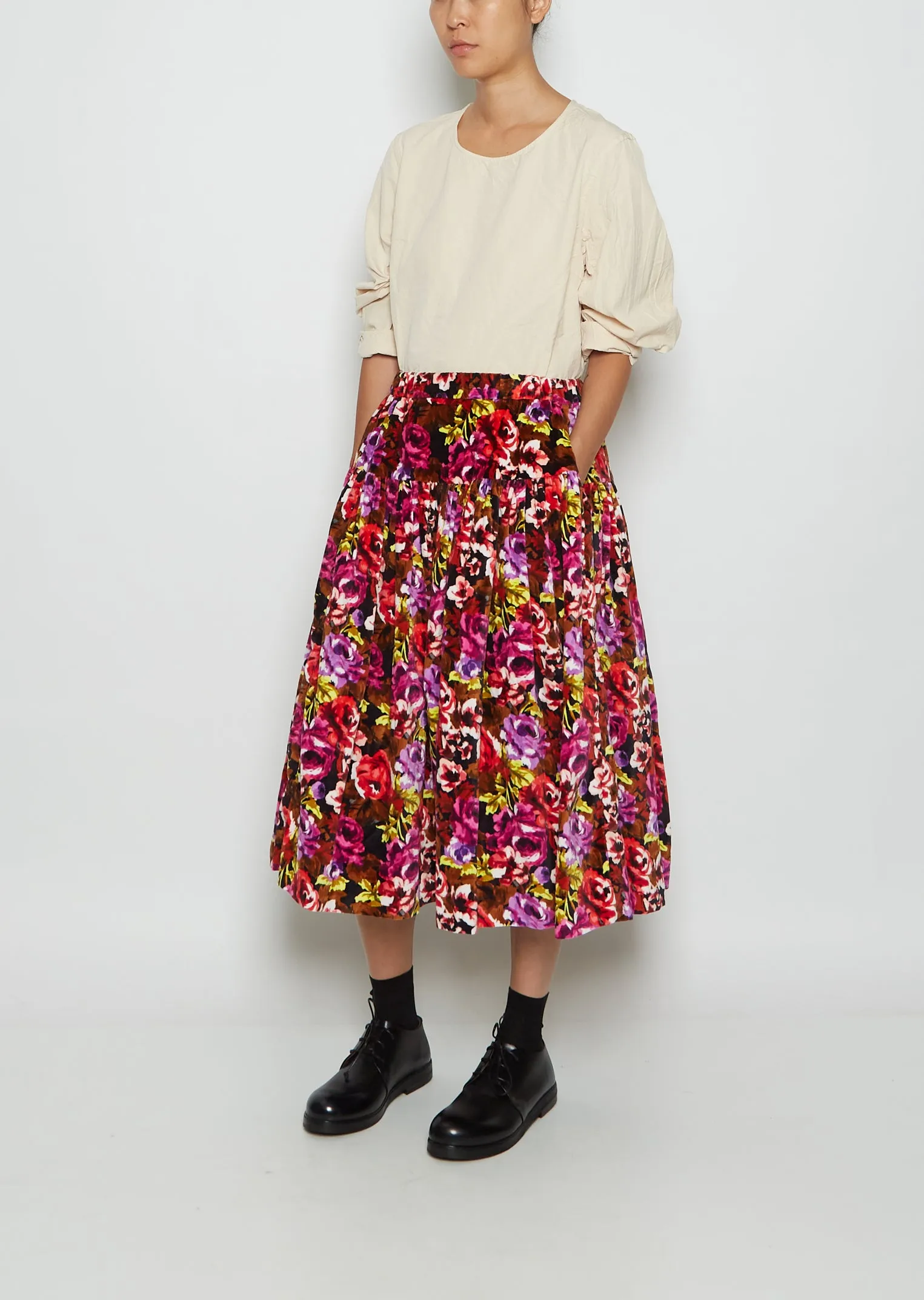 Flower Up Velvet Skirt
