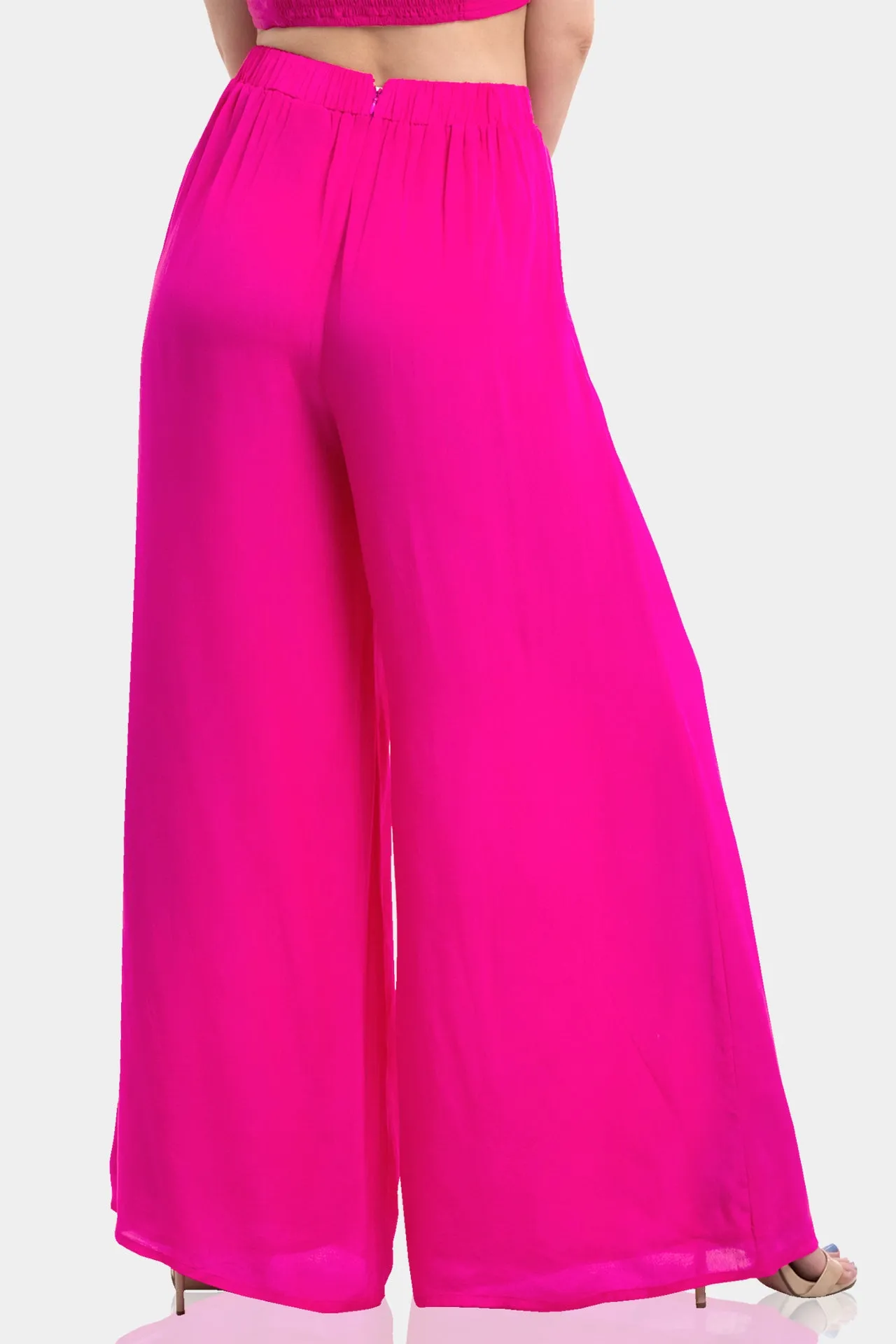 Fuchsia Wide Leg Palazzo Pants