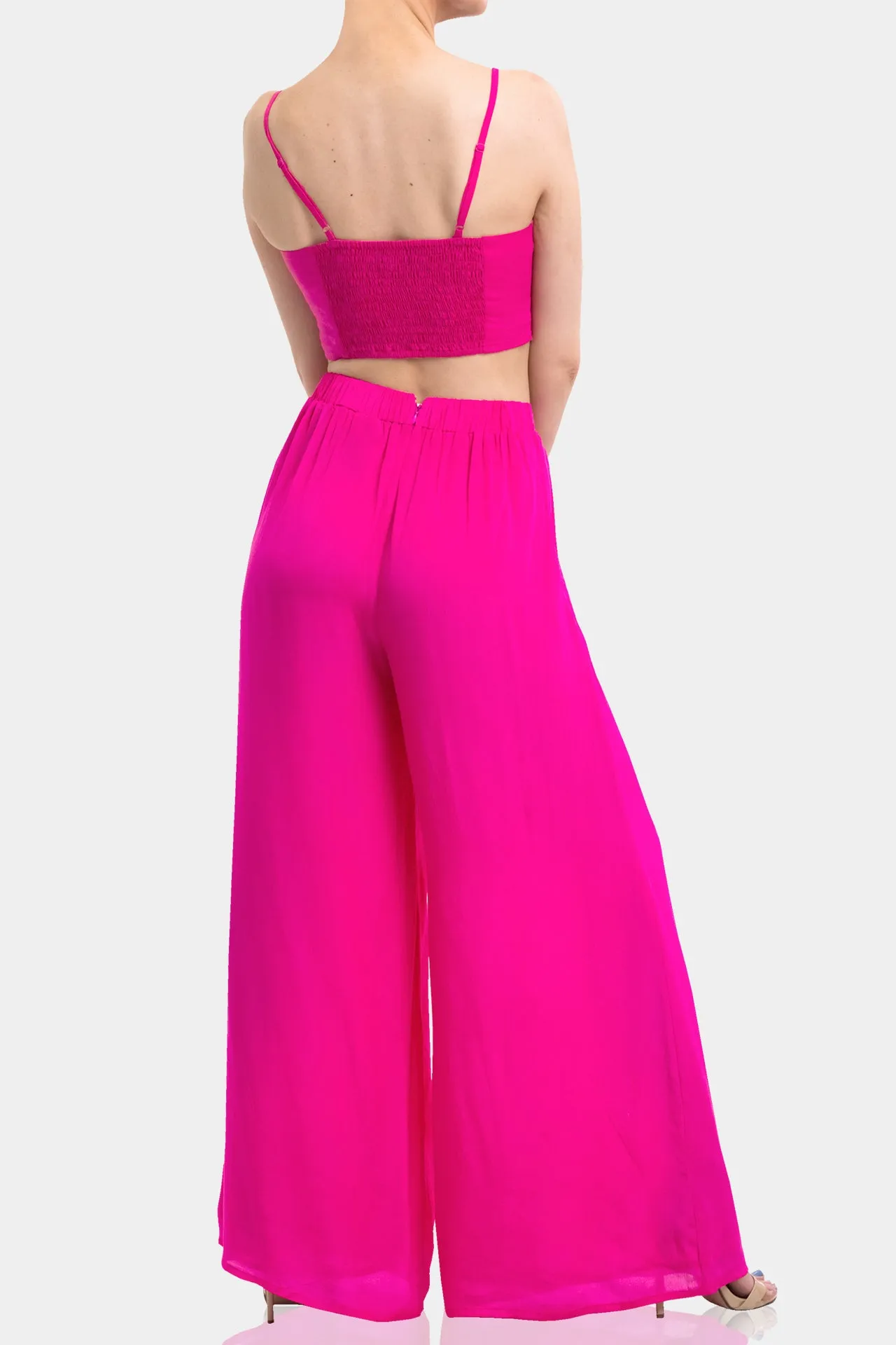 Fuchsia Wide Leg Palazzo Pants