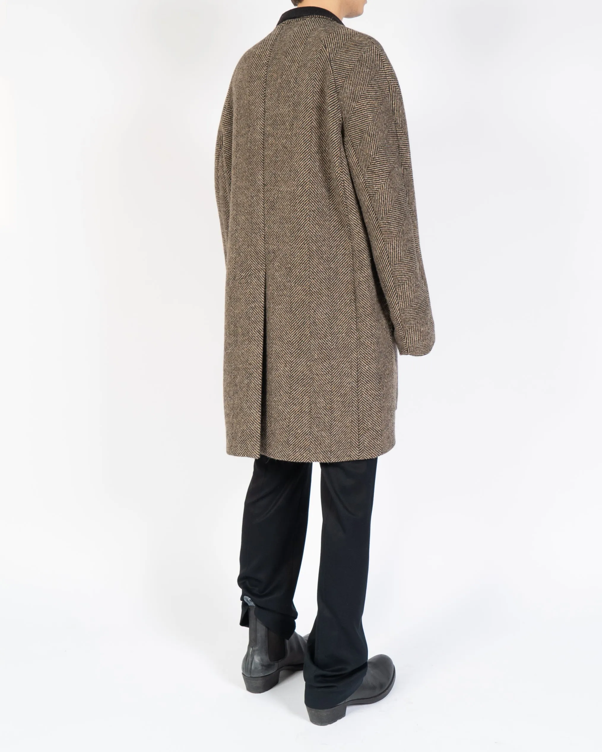 FW14 Brown Chevron Wool Coat