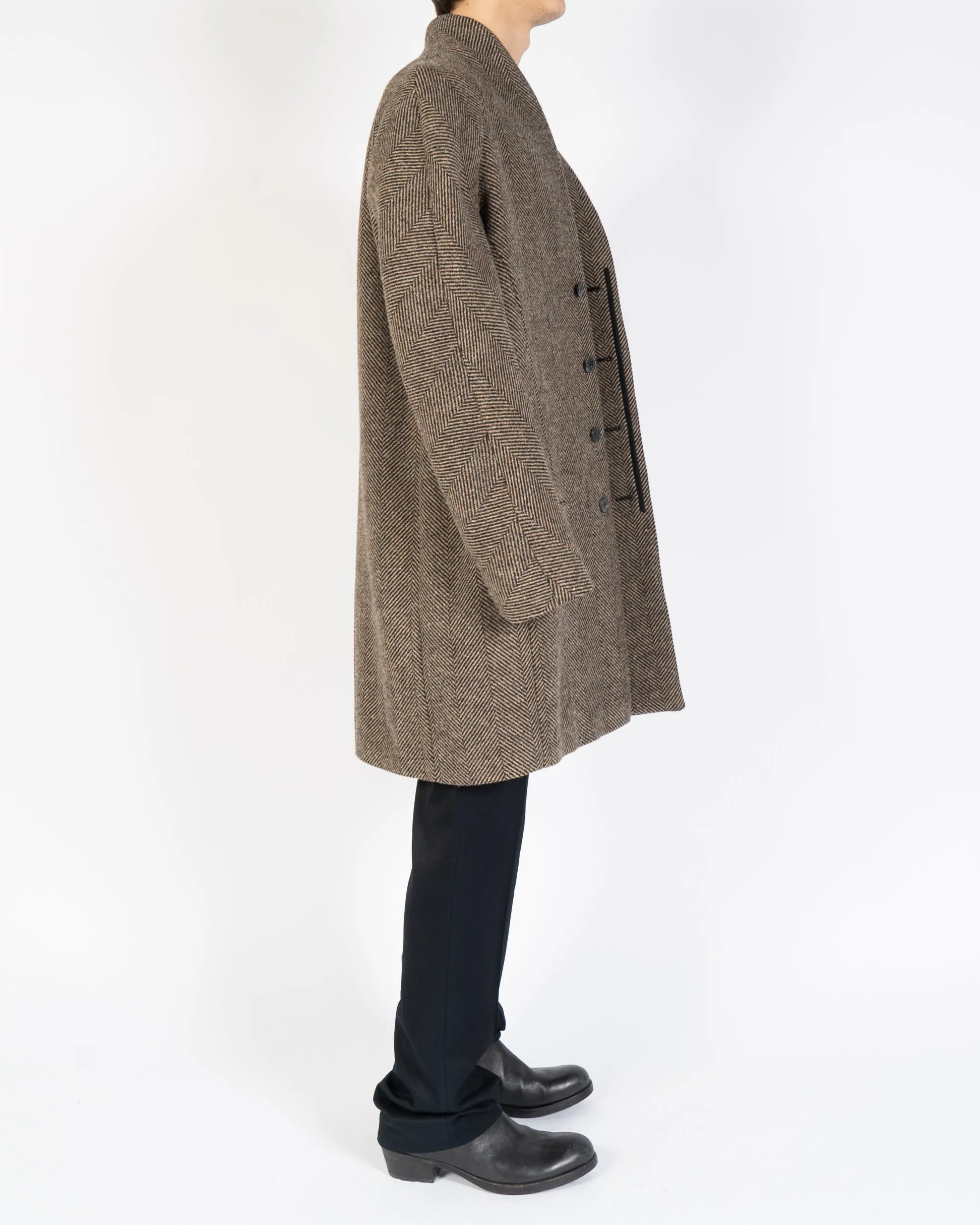 FW14 Brown Chevron Wool Coat