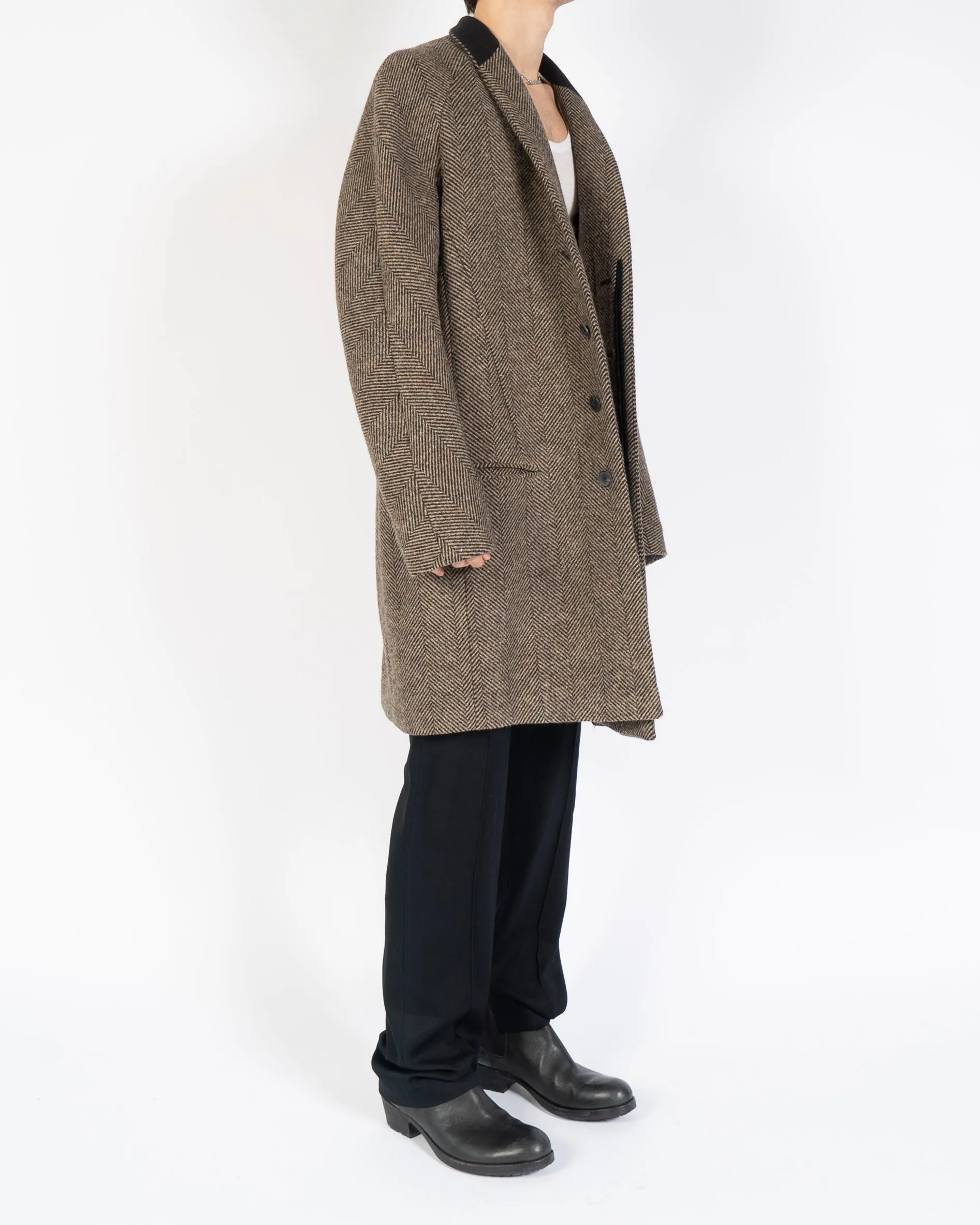 FW14 Brown Chevron Wool Coat