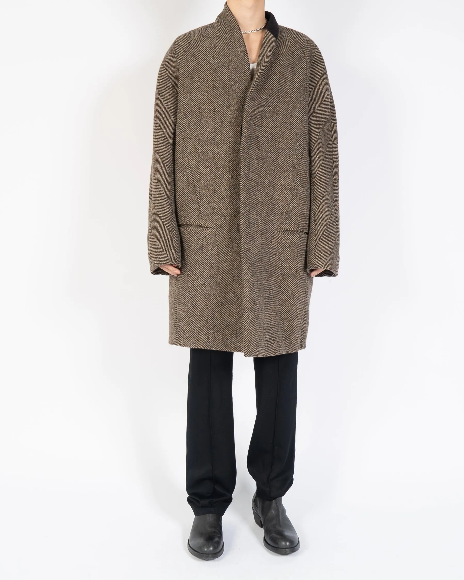 FW14 Brown Chevron Wool Coat