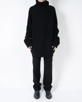 FW16 Black Oversized Turtleneck Knit Sample