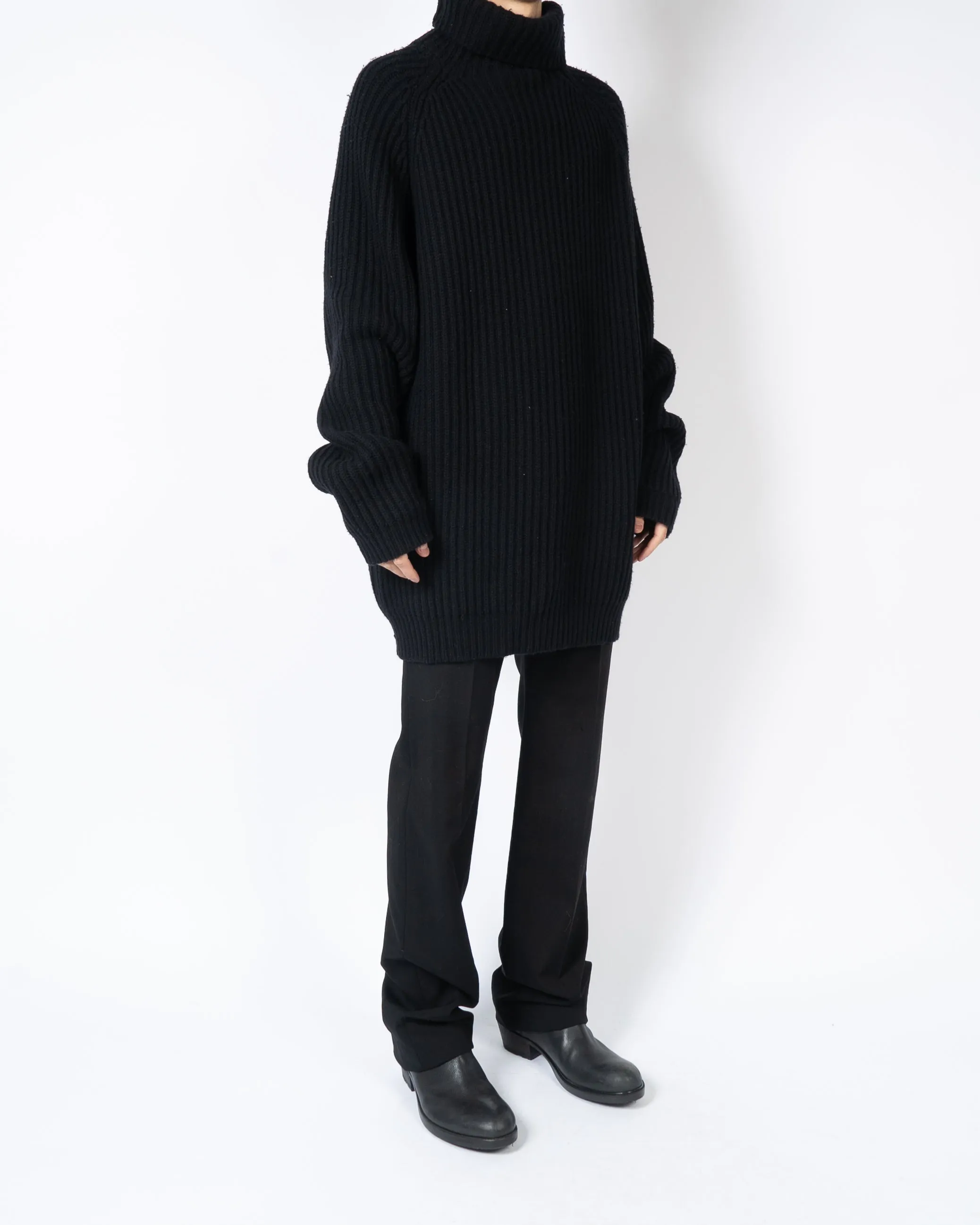 FW16 Black Oversized Turtleneck Knit Sample