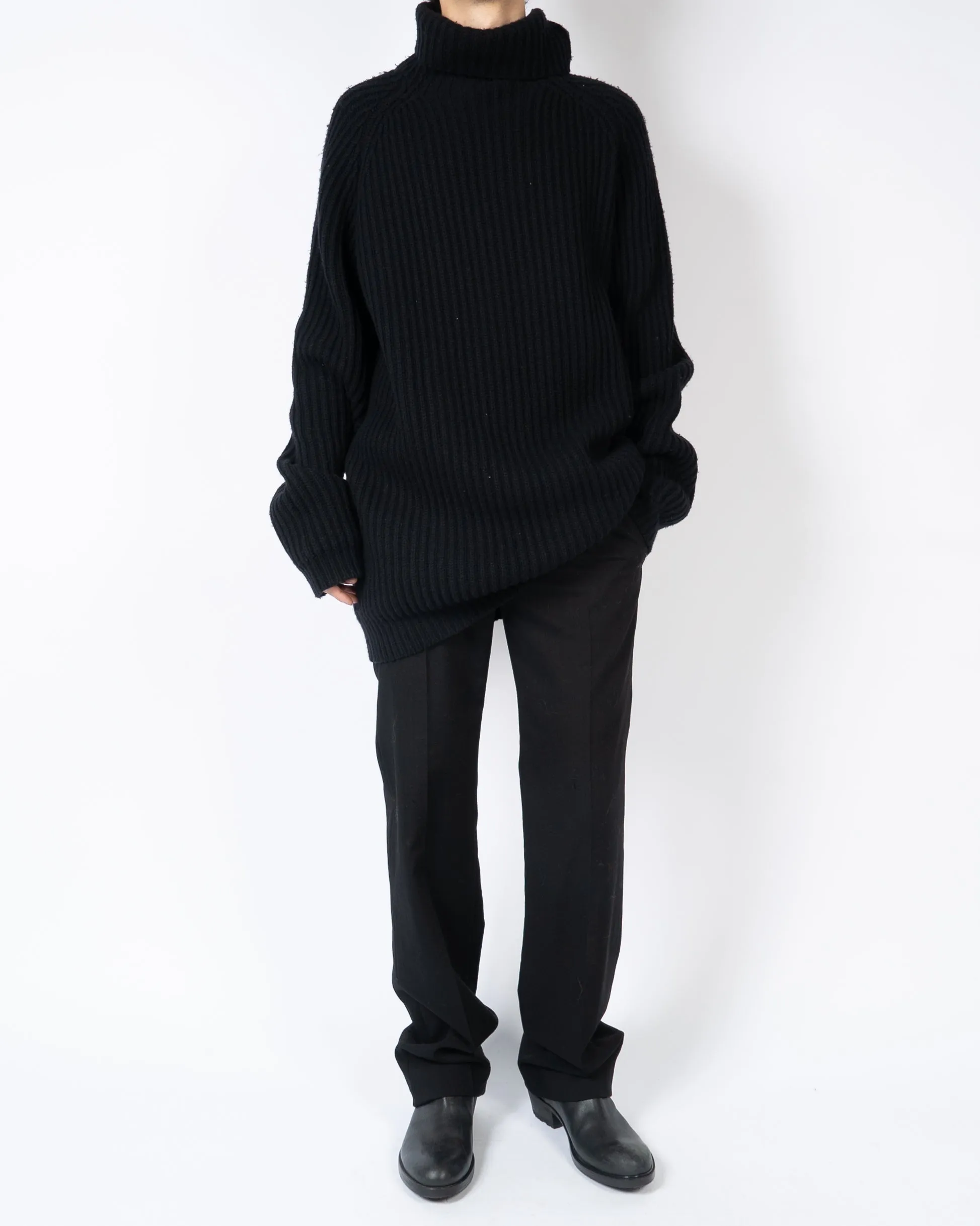 FW16 Black Oversized Turtleneck Knit Sample