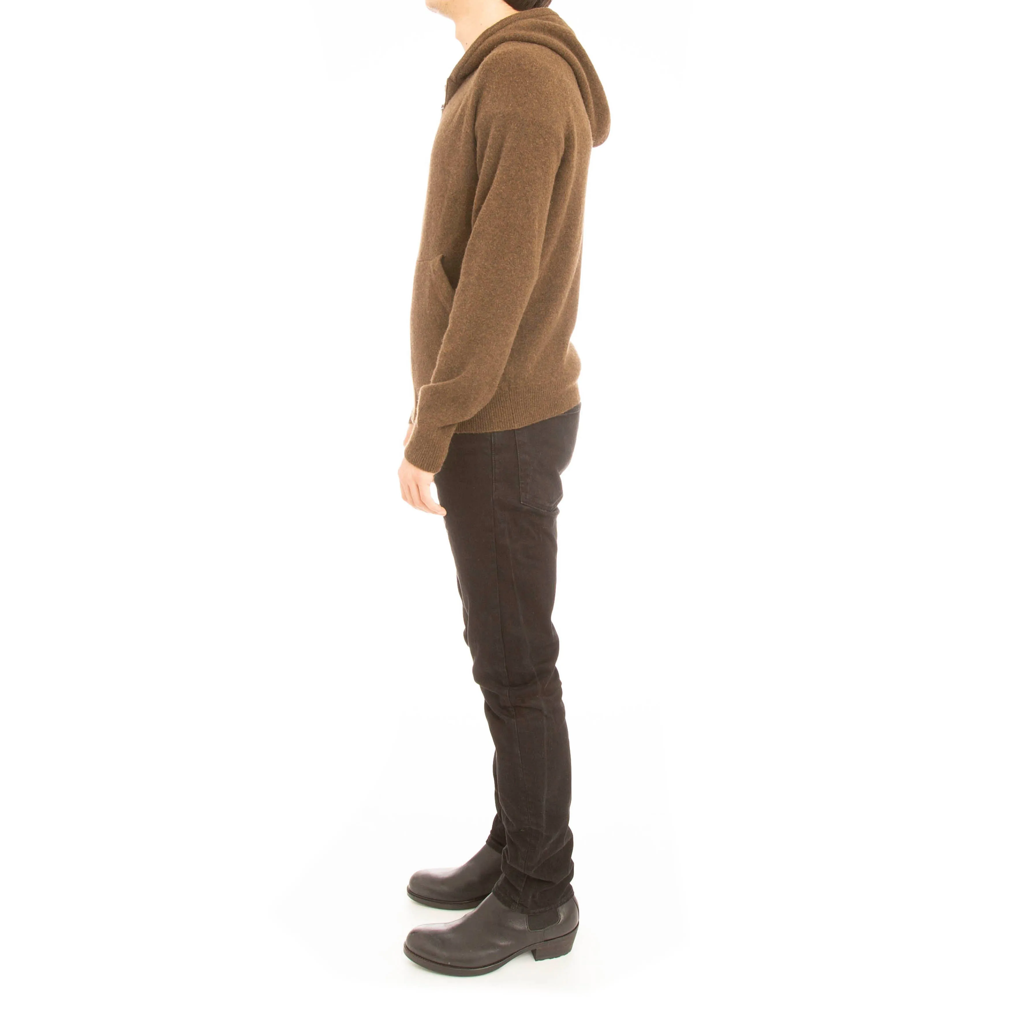 FW16 Brown Cashmere Zip-Up