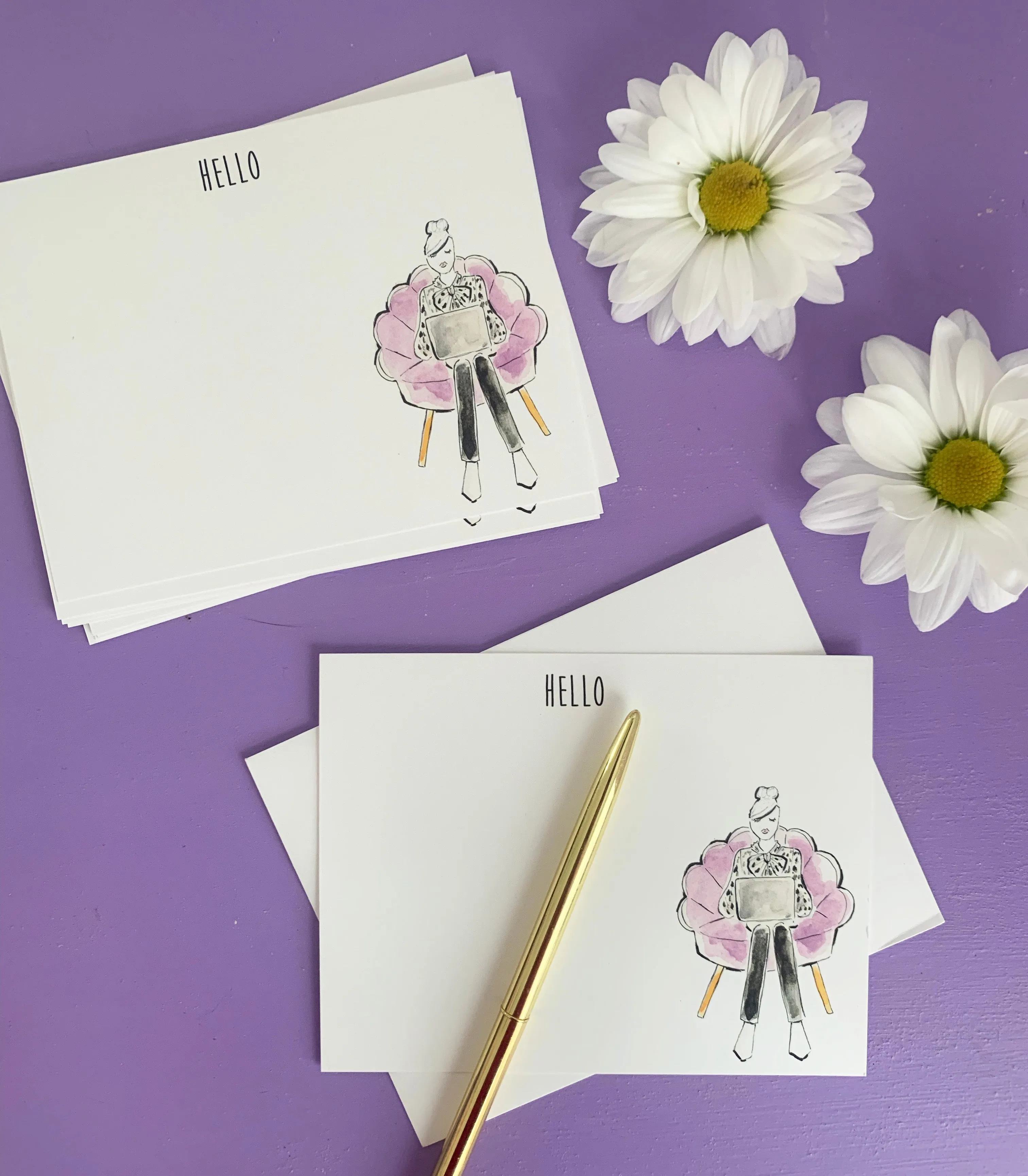 Hello Note Card Set (Ready To Ship)