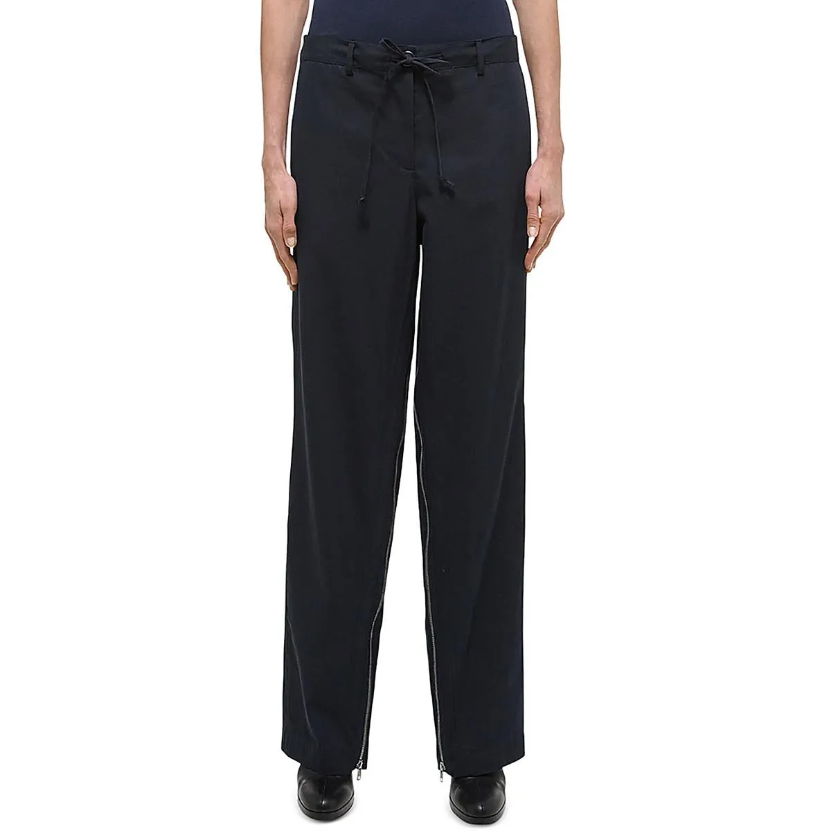 Helmut Lang Womens Inside Leg Zippers Wide Leg Wide Leg Pants