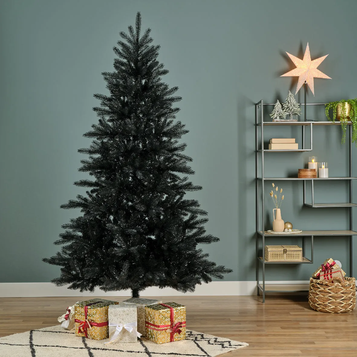 Kaemingk Berlin Black 7ft Artificial Christmas Tree
