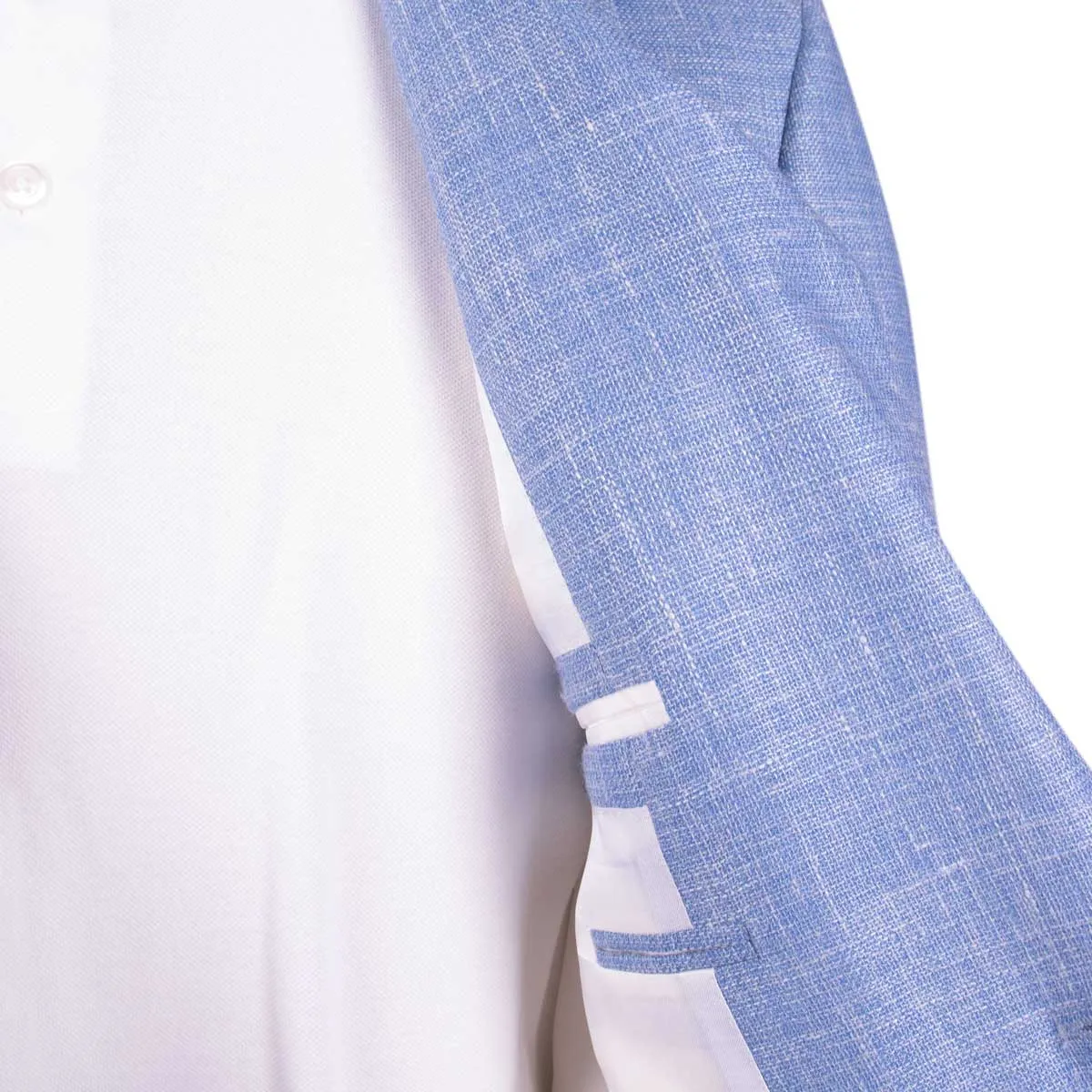 Light Blue Wool, Silk and Linen Jacket