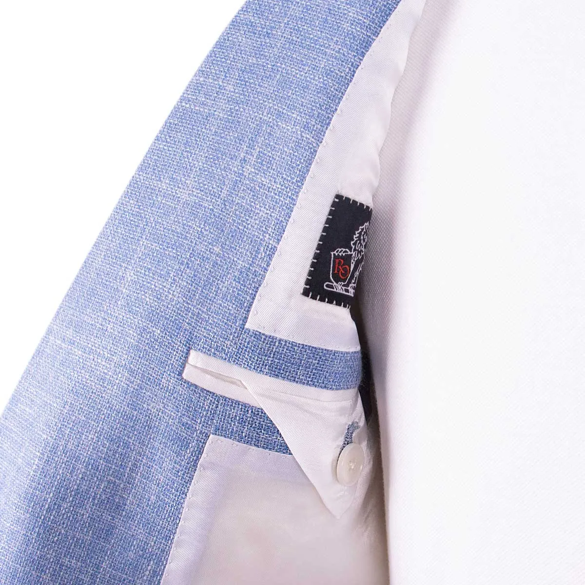Light Blue Wool, Silk and Linen Jacket