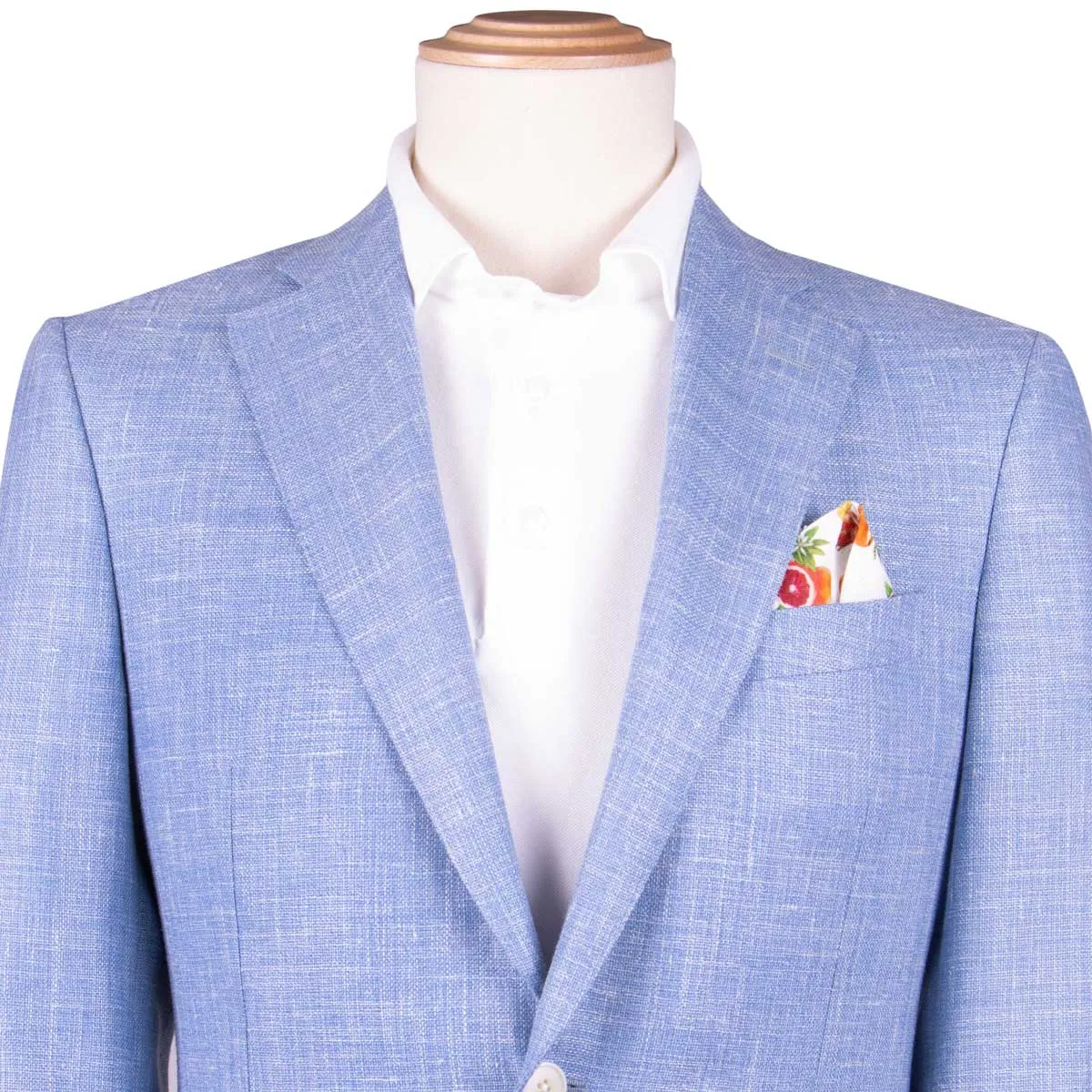 Light Blue Wool, Silk and Linen Jacket