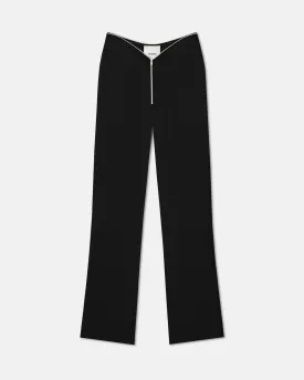 Linett - Georgette Slim-Leg Pants - Black