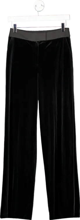 Love & Roses Black Velvet Wide Leg Trousers UK 8