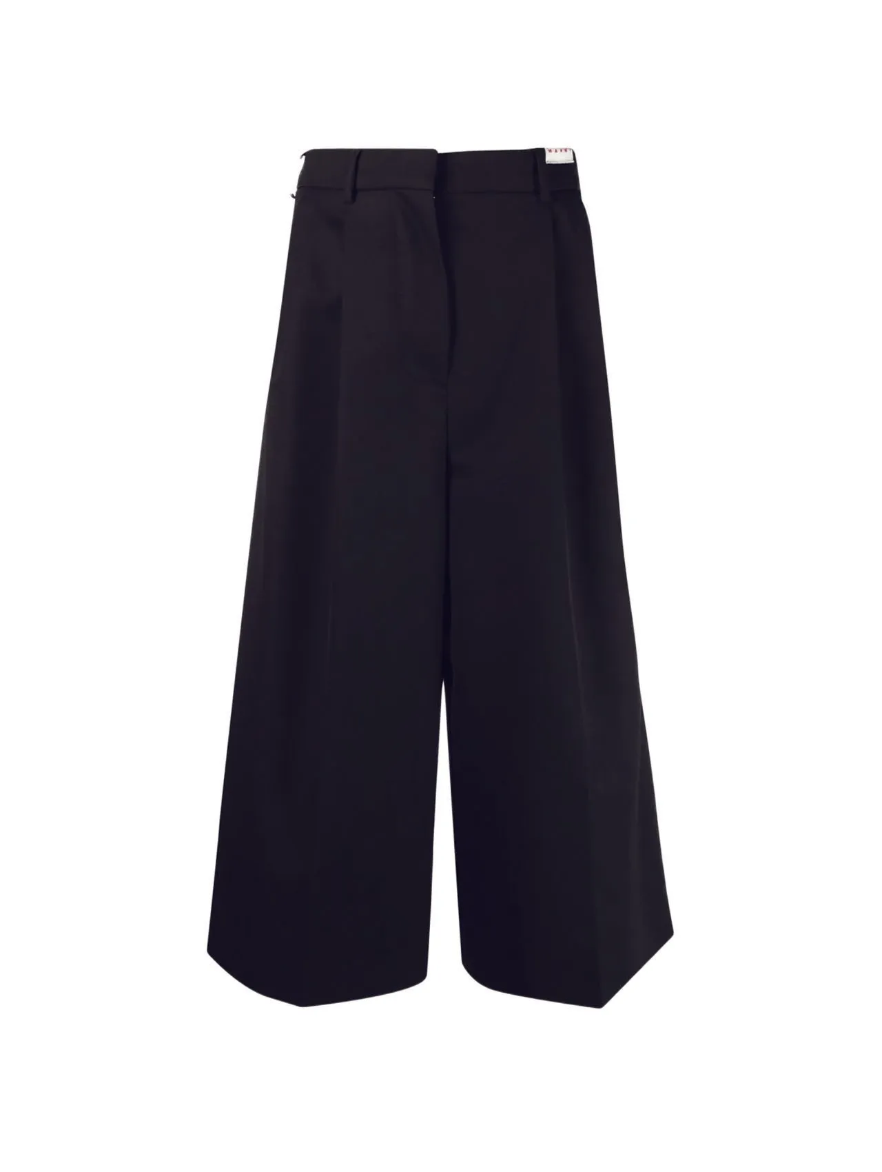 Marni Black Cropped Wide Leg Trousers