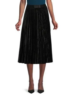 Max Studio
 Velvet Pleated Midi Skirt