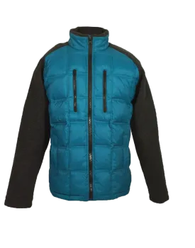 MENS DOWN AND SWEATER SOFTSHELL HYBRID JACKETS IN BLUE