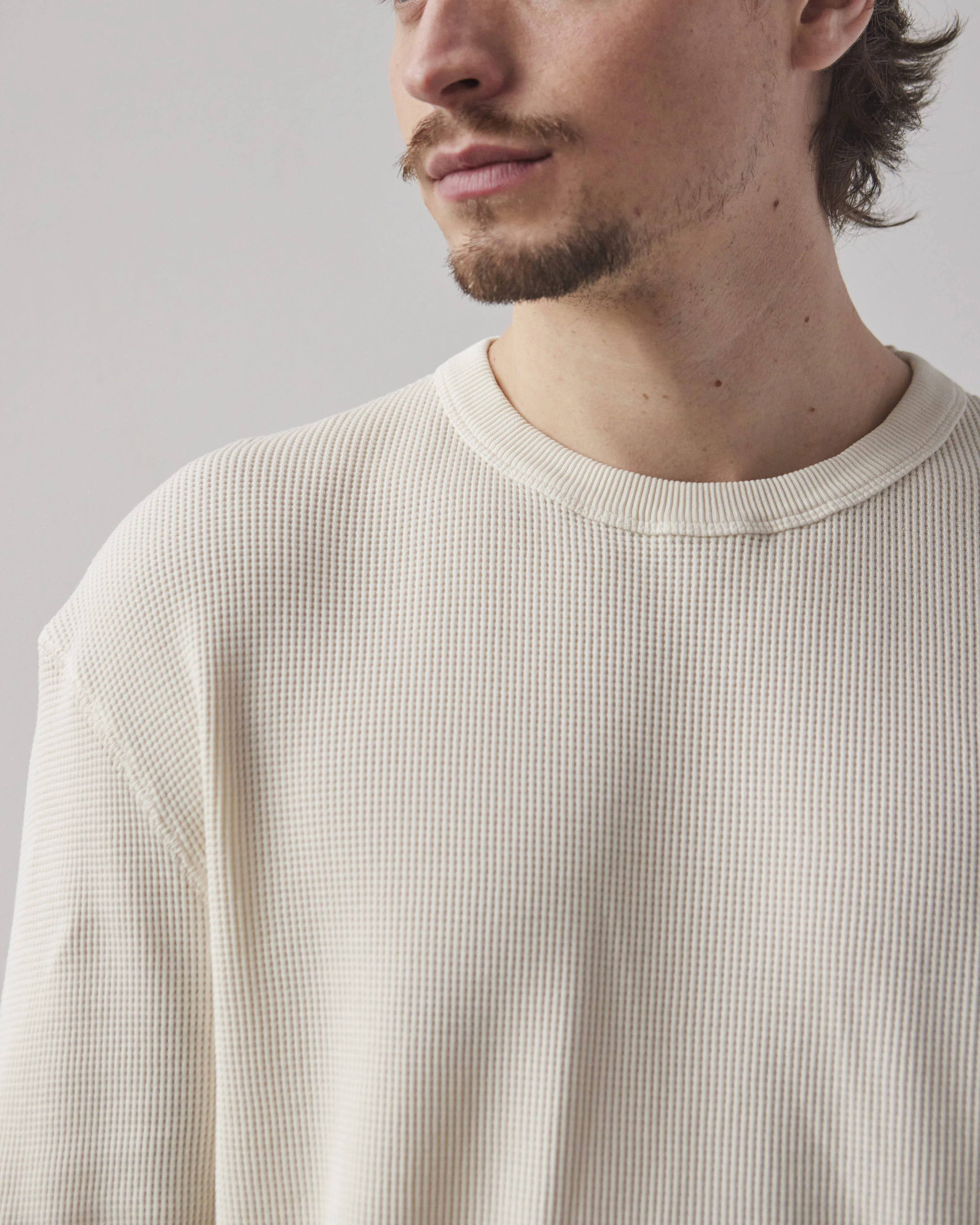Merz b. Schwanen Waffle Structure Longsleeve, Oat