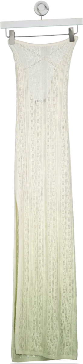 Michael Costello Cream Ombre Knit Maxi Dress UK S