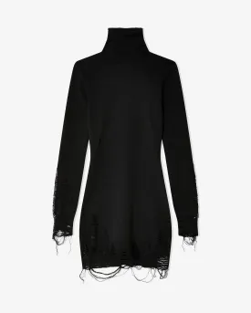MM6 Maison Margiela - Women's Distressed Mini Dress - (Black)