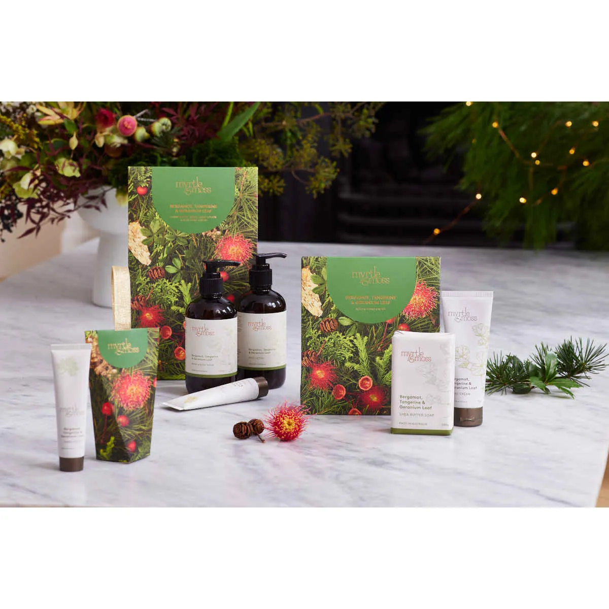 Myrtle and Moss Bergamot, Tangerine & Geranium Leaf Trio