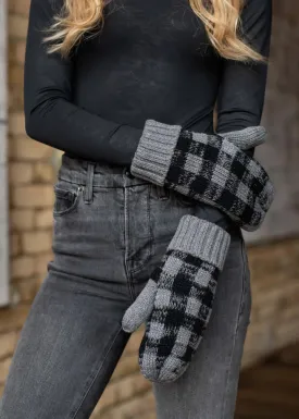 Panache Grey Plaid Mittens