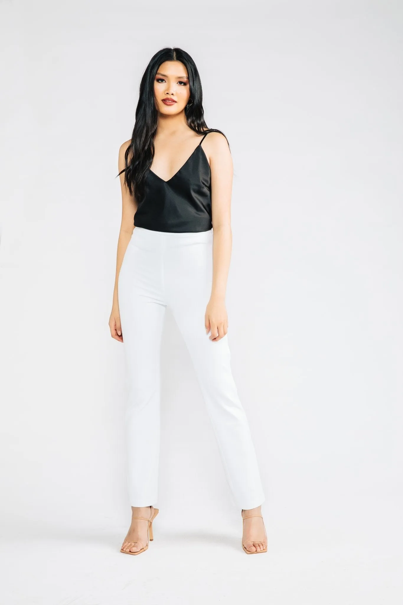 Perennial White Brennan Straight Leg Ponte Pant