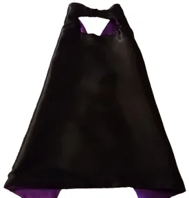 Plain Black and Purple Reversible Superhero Cape