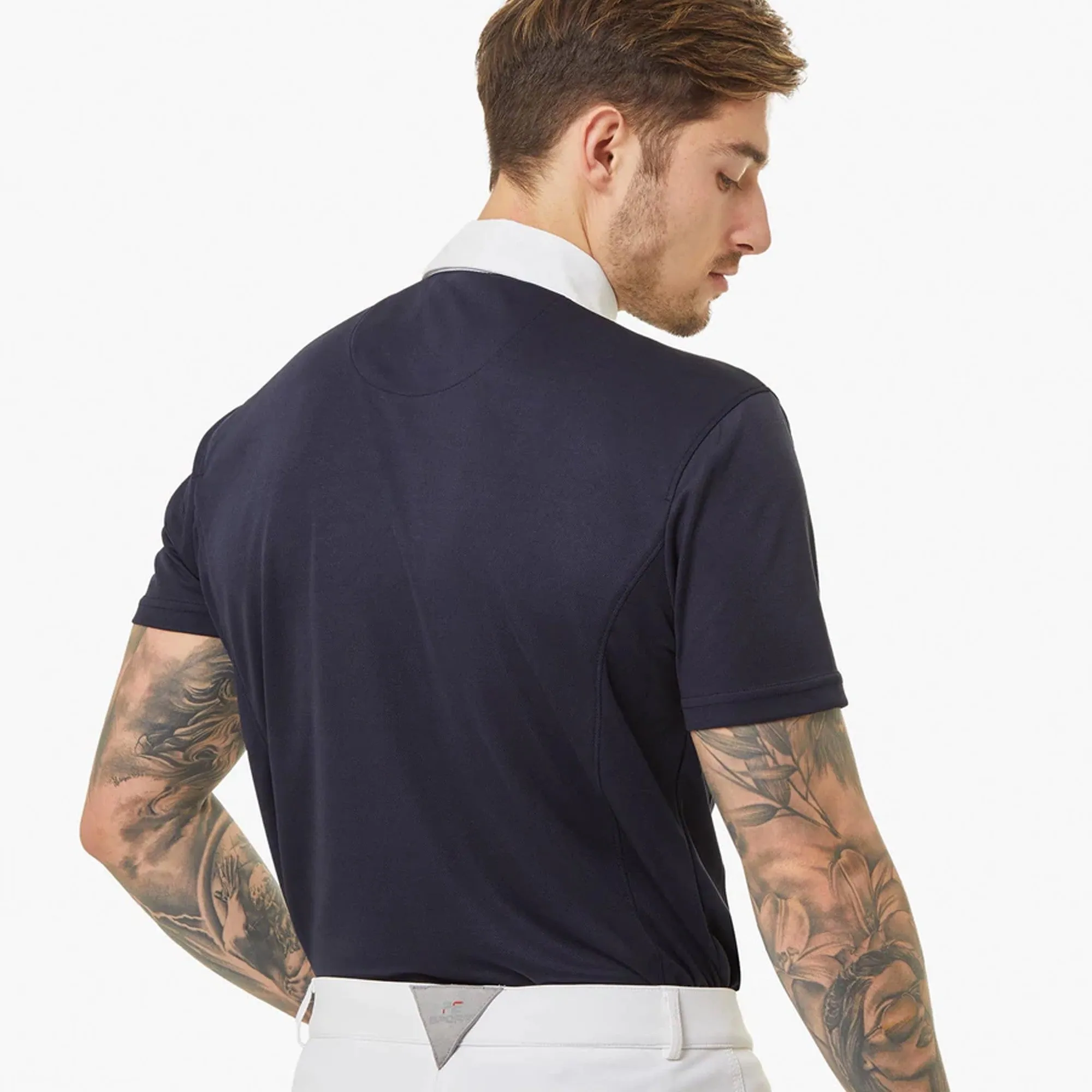 Premier Equine Antonio Mens Short Sleeved Show Shirt - Navy