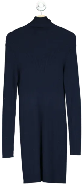 Ralph Lauren Navy Ribbed Knit Dress UK L