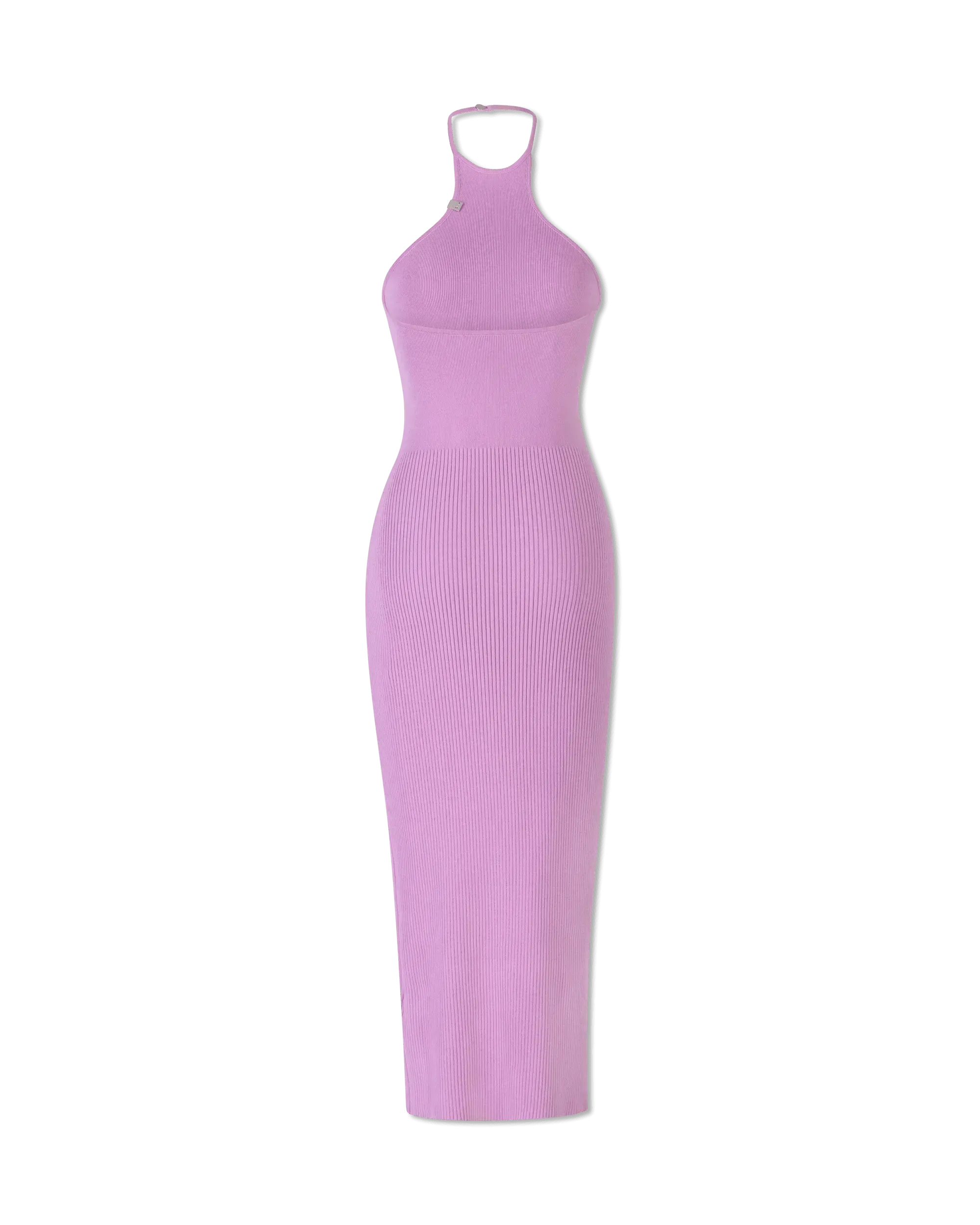 Ribbed Knit Halterneck Tank Maxi Dress