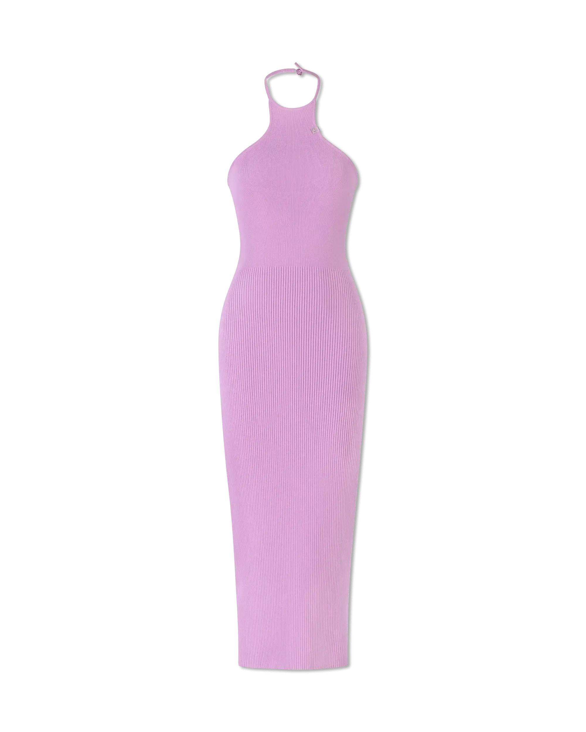 Ribbed Knit Halterneck Tank Maxi Dress
